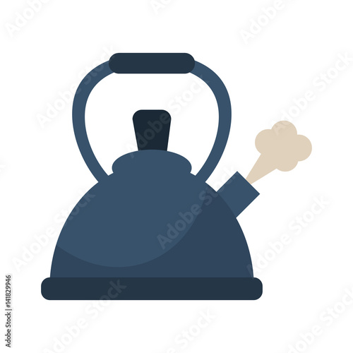kettle whistling hot beverage vector illustration eps 10