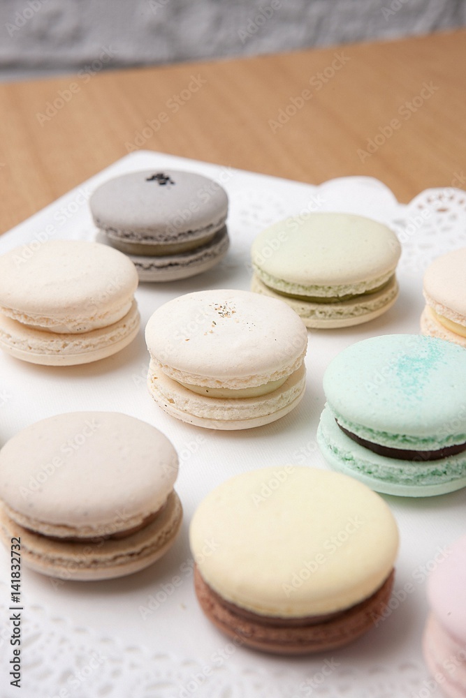 Sweet and colourful french macaroons . Sweet and colourful french macaroons .