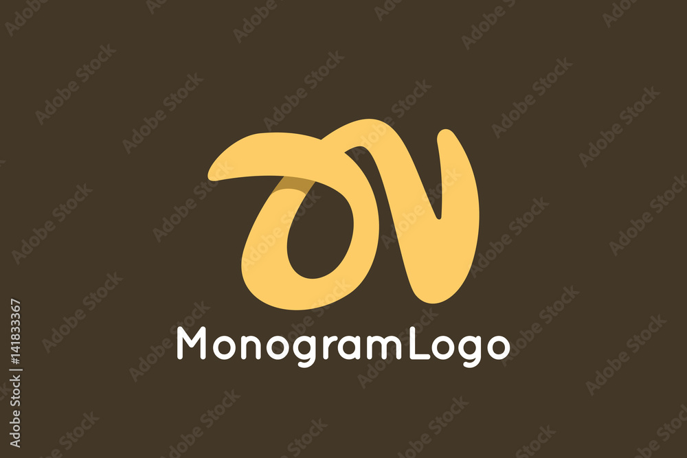 Letter A and N Monogram Logo Design Vector