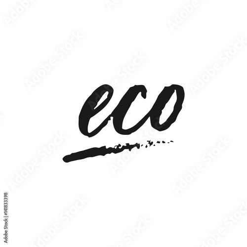 Eco ink hand lettering. Vector illustration