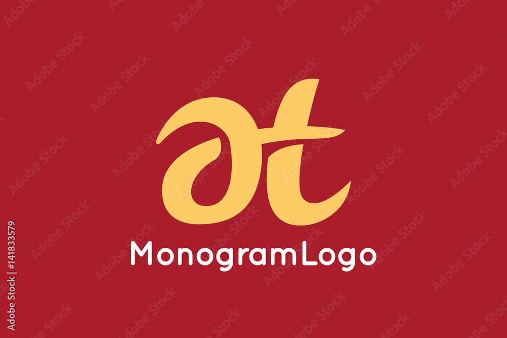 Letter A and T Monogram Logo Design Vector Letter A and T Monogram Logo Design Vector