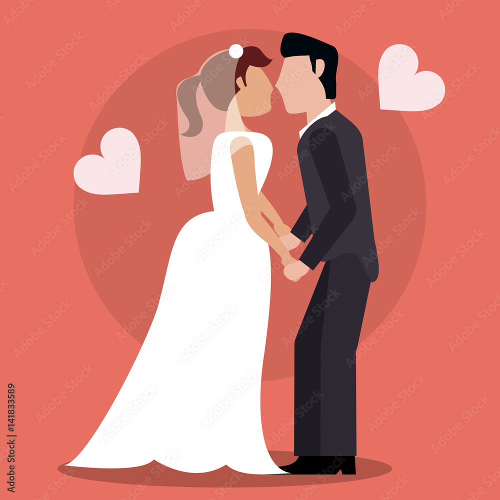 bride and groom kissing vector illustration eps 10 bride and groom kissing vector illustration eps 10