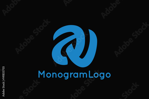 Letter A and V Monogram Logo Design Vector