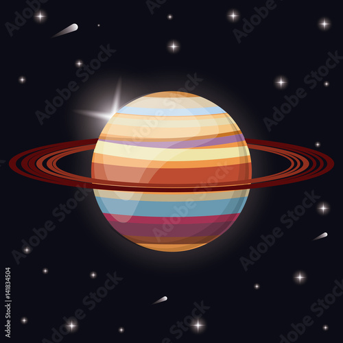 saturn planet solar system space vector illustration eps 10