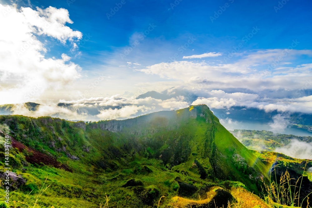 Fototapeta premium Beautiful view from the top of Batur volcano. Bali, Indonesia 