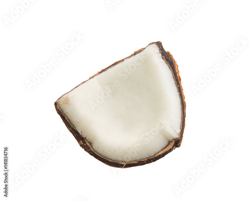 Coconut cut isolated on white background.