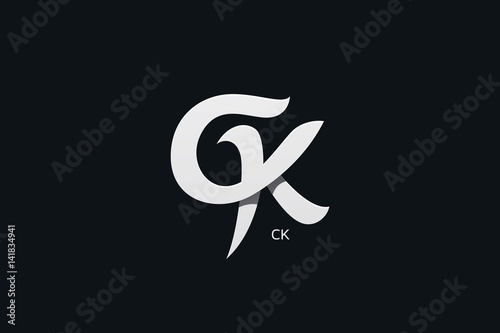 Letter C and K or GK Monogram Logo Design Vector