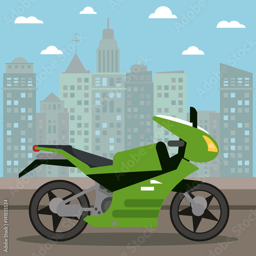 motorcycle transport city night vector illustration eps 10 photo