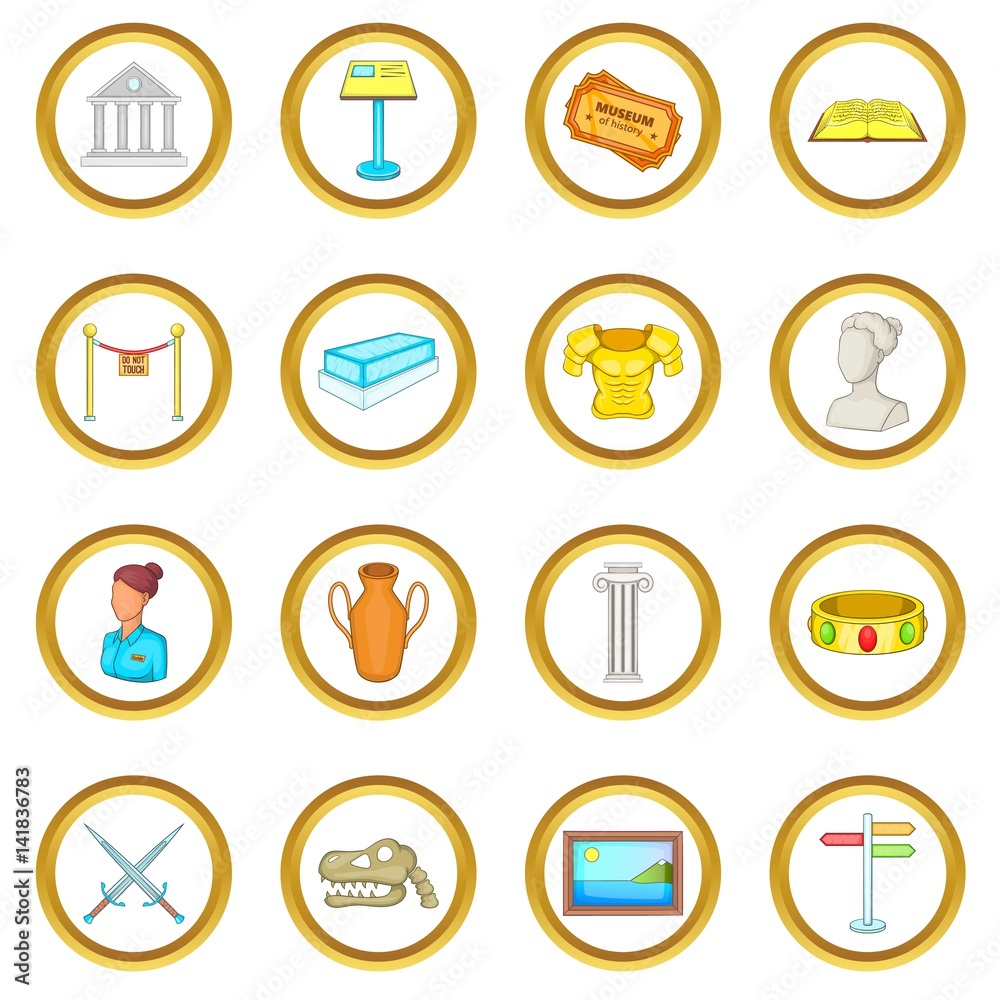 Museum vector set, cartoon style Museum vector set, cartoon style