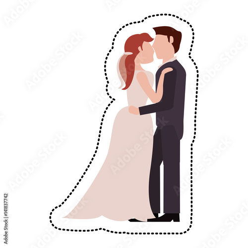 couple embrace just married vector illustration ep 10