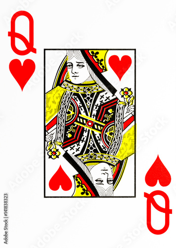 large index playing card queen of hearts