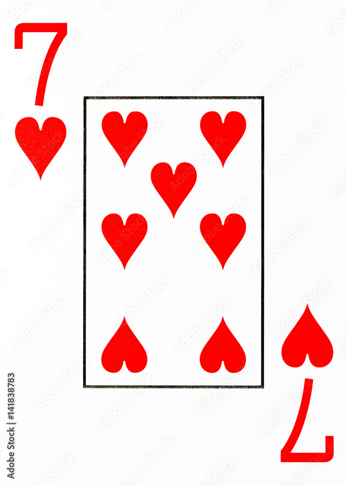 large index playing card 7 of hearts Stock Illustration | Adobe Stock