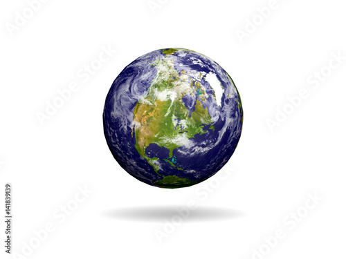 Earth isolated on white  North America world map. maps courtesy of NASA