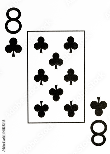 large index playing card 8 of clubs