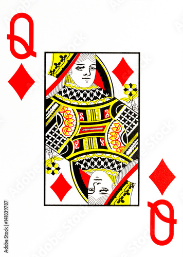 large index playing card queen of diamonds