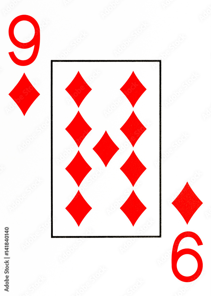 large index playing card 9 of diamonds large index playing card 9 of diamonds