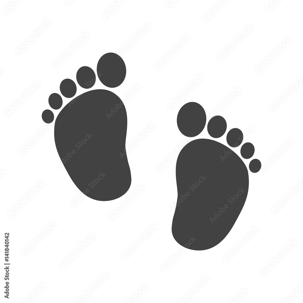 Baby Footprints Vector Isolated Stock Vector 