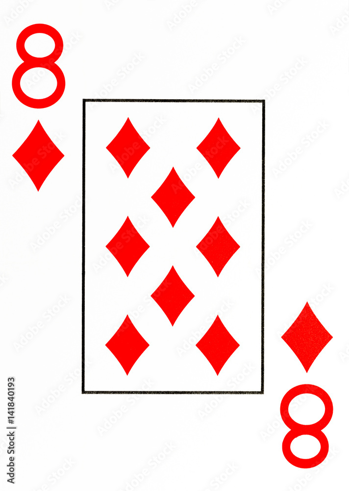 Obraz premium large index playing card 8 of diamonds