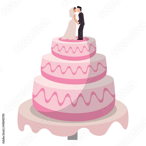 wedding cake couple sweet vector illustration eps 10