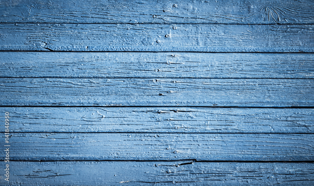 Obraz premium Old wooden blue painted surface