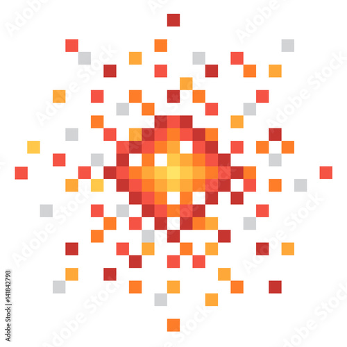Pixel art explosion