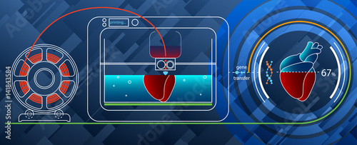 3D printing a human heart on a 3D printer for DNA