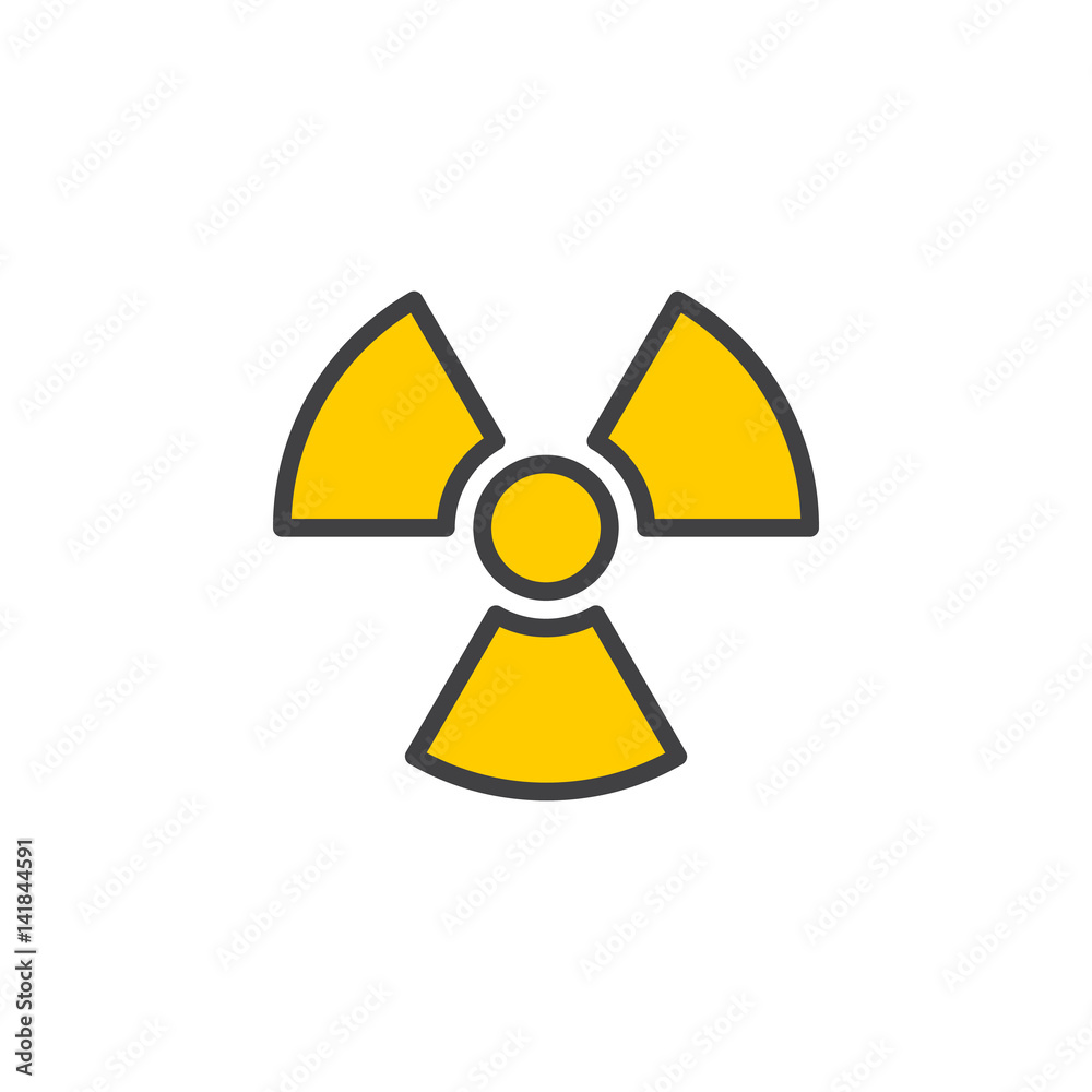 Radiation Symbol line icon, filled outline vector sign, linear colorful pictogram isolated on white. Logo illustration. Editable stroke. Pixel perfect Radiation Symbol line icon, filled outline vector sign, linear colorful pictogram isolated on white. Logo illustration. Editable stroke. Pixel perfect