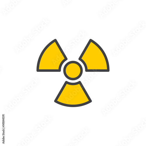 Radiation Symbol line icon, filled outline vector sign, linear colorful pictogram isolated on white. Logo illustration. Editable stroke. Pixel perfect