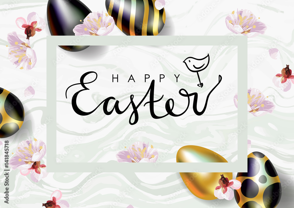 Easter sale vector illustration. Realistic festive eggs and ...