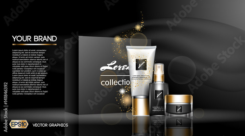 Digital vector white matte skin care cream and lotion cosmetic container set mockup collection, your brand package, ready for print ads or magazine design. Transparent and shine, realistic 3d style