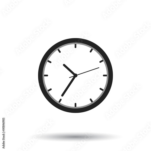 Clock icon, flat design. Vector illustration on white background