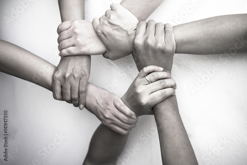 business group United Hands together - teamwork concepts. photo