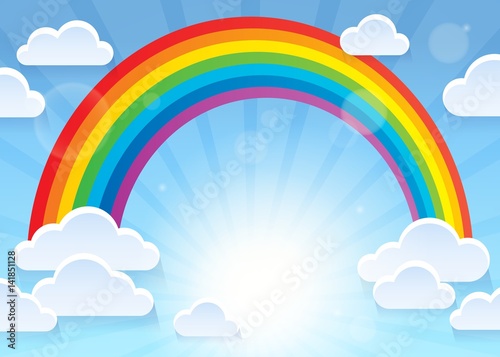 Rainbow and stylized clouds theme 1