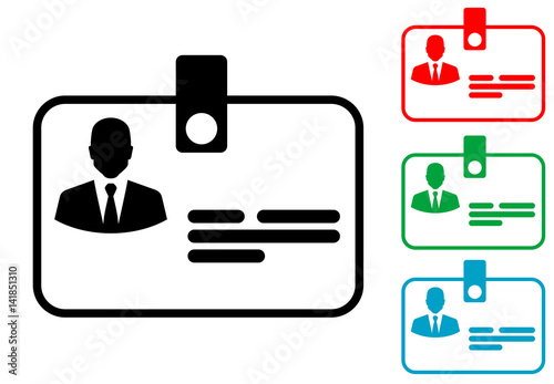 Icono plano identificacion horizontal varios colores