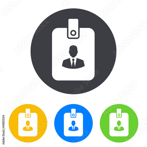 Icono plano identificacion vertical en circulo varios colores