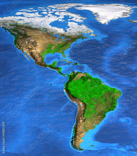 Fotografia High resolution world map focused on America