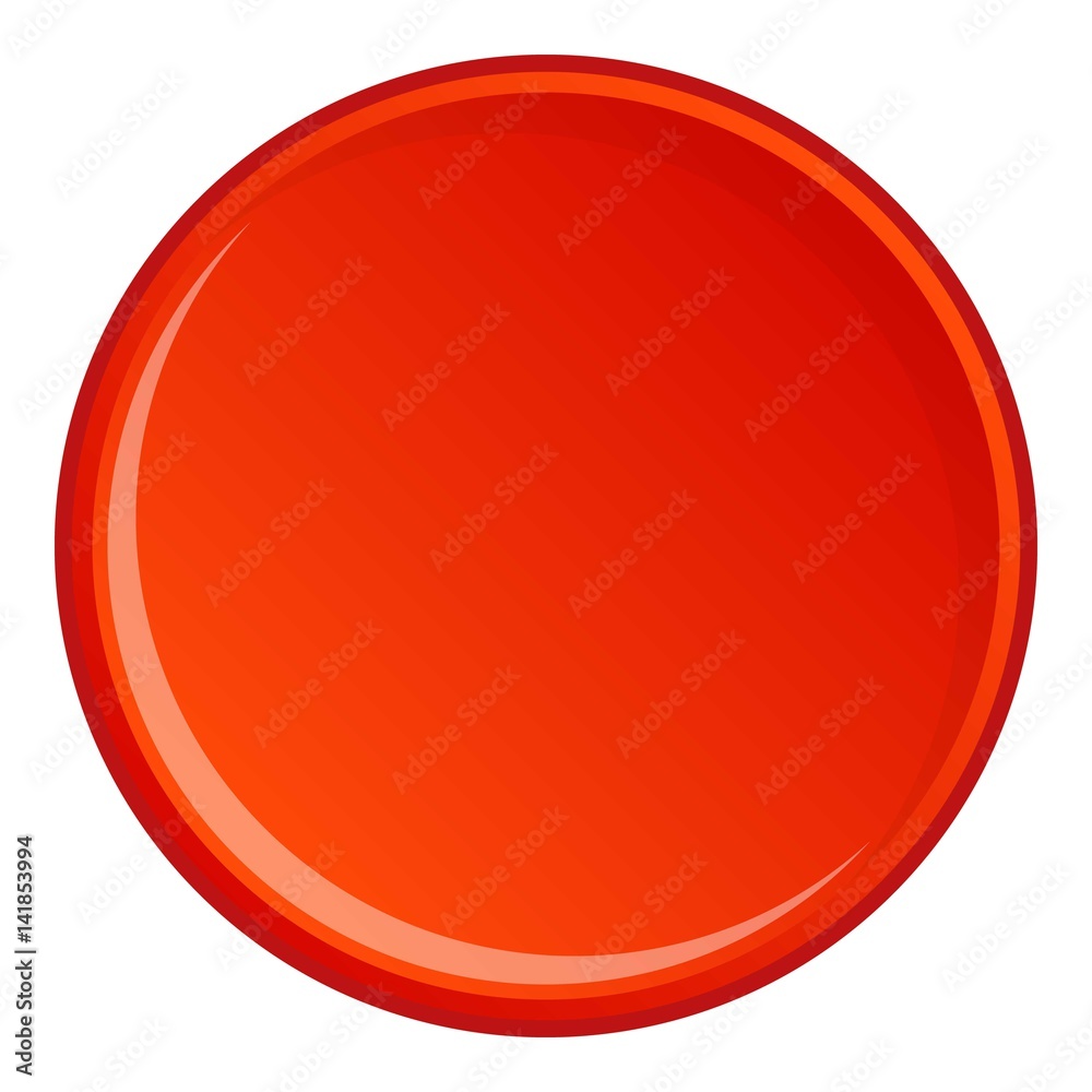 Round button icon, cartoon style Round button icon, cartoon style