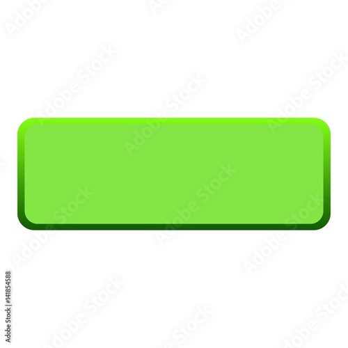 Green button icon, flat style