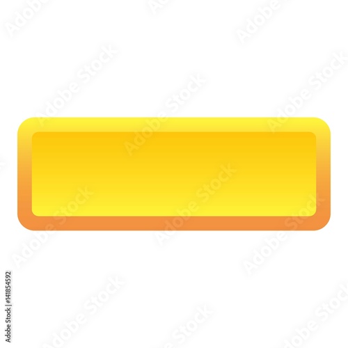 Yellow long button icon, flat style