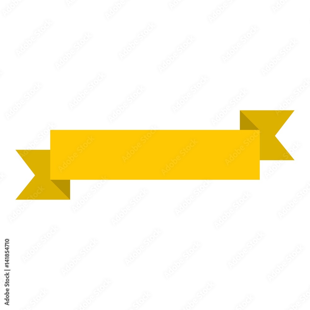 Yellow ribbon icon, flat style Yellow ribbon icon, flat style