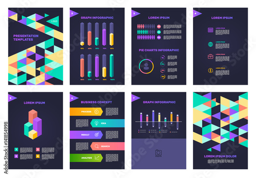 Page layout template for presentation and brochure. Annual report, flyer and book page with infographic elements design. A4. Vector illustration