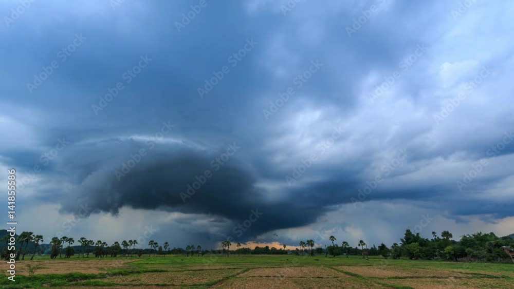 Time Lapse Nimbus Couds Floating And Raining Over Rural Field Time Lapse Nimbus Couds Floating And Raining Over Rural Field