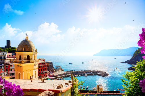 art Romantic Seascape in mediterranean Italy old town photo