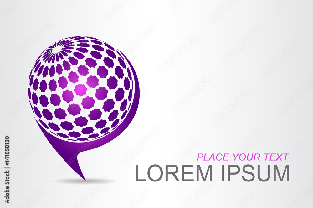 Logo stylized spherical surface with abstract shapes Logo stylized spherical surface with abstract shapes