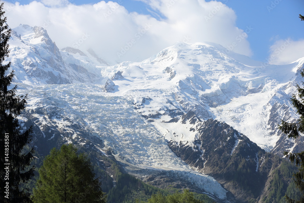 Fototapeta premium view of an alpine mountain landscape near Mont Blanc, Chamonix, Switzerland