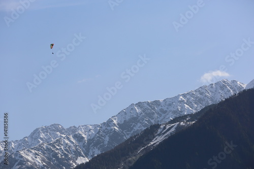 view of an alpine mountain landscape near Mont Blanc, Chamonix, Switzerland