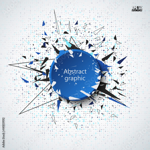 Graphic illustration with geometric pattern.