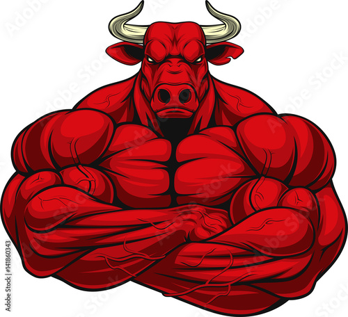 Strong ferocious bull photo