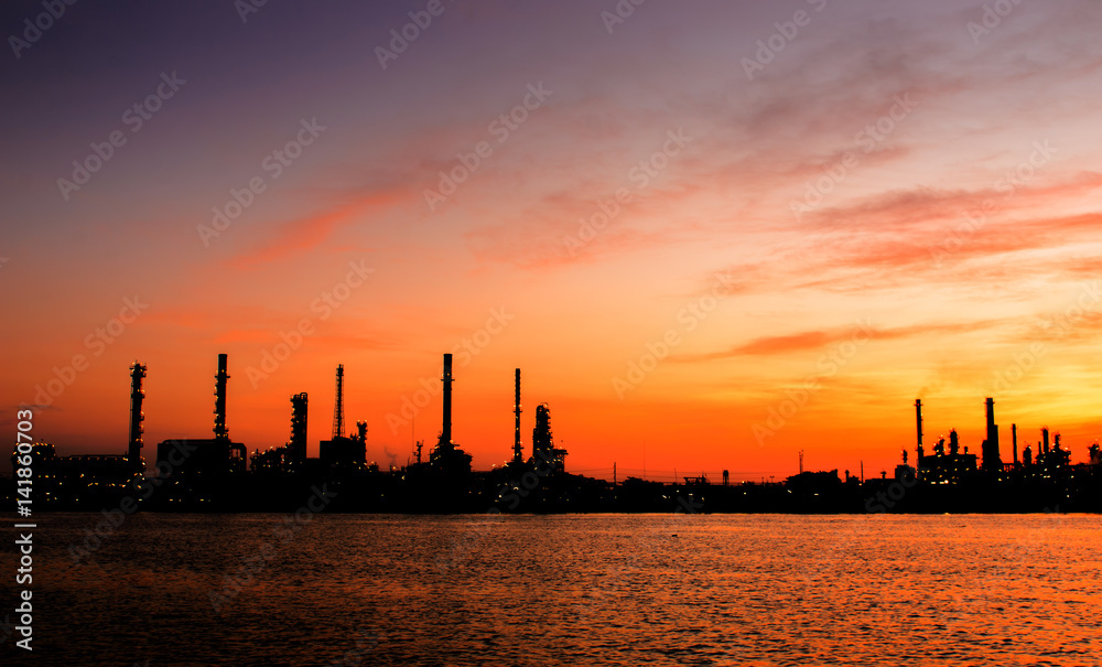 Oil refinery.