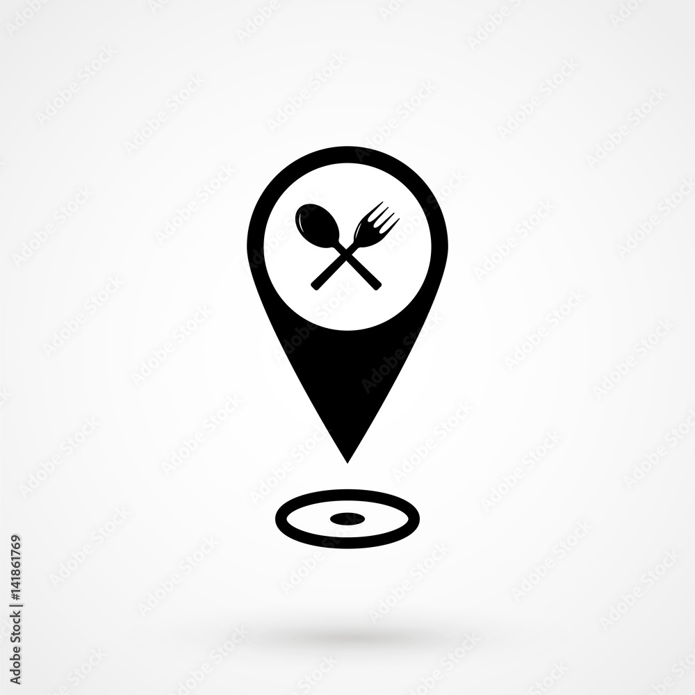 Cafe and restaurants location icon. Stock Vector | Adobe Stock